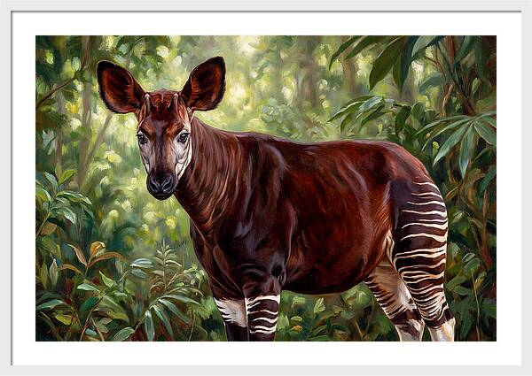 Okapi Among Tropical Foliage