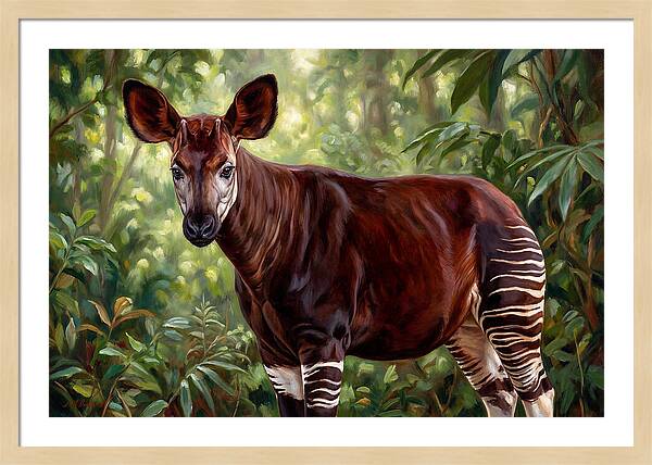 Okapi Among Tropical Foliage
