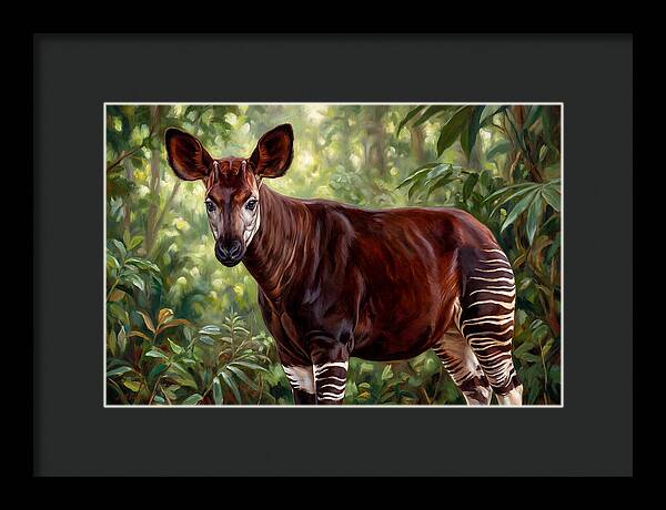 Okapi Among Tropical Foliage