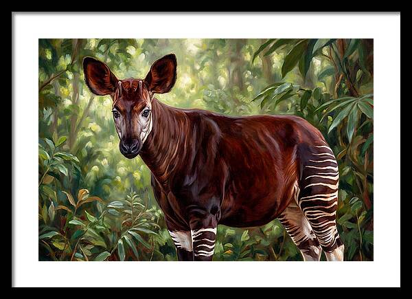 Okapi Among Tropical Foliage