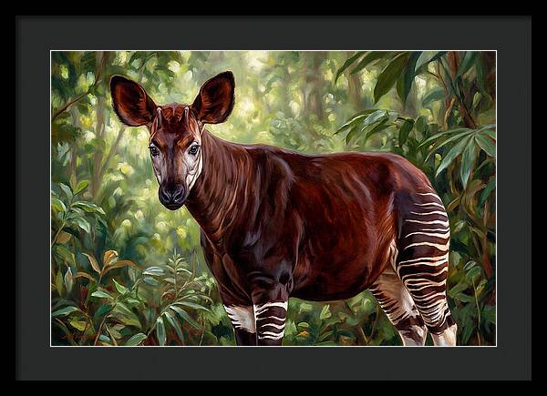 Okapi Among Tropical Foliage