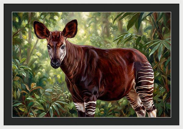 Okapi Among Tropical Foliage
