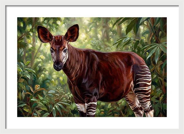 Okapi Among Tropical Foliage
