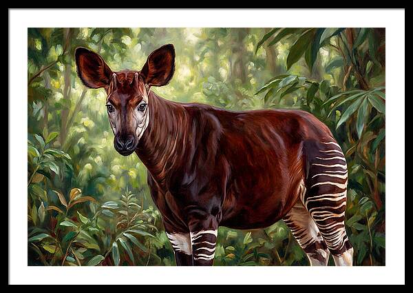 Okapi Among Tropical Foliage