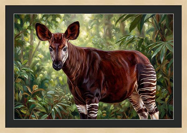 Okapi Among Tropical Foliage