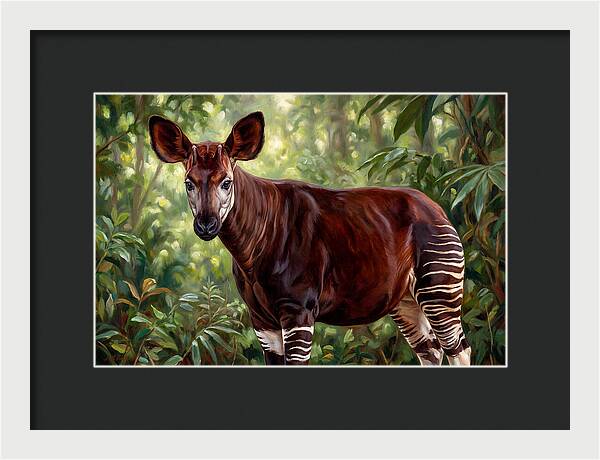 Okapi Among Tropical Foliage