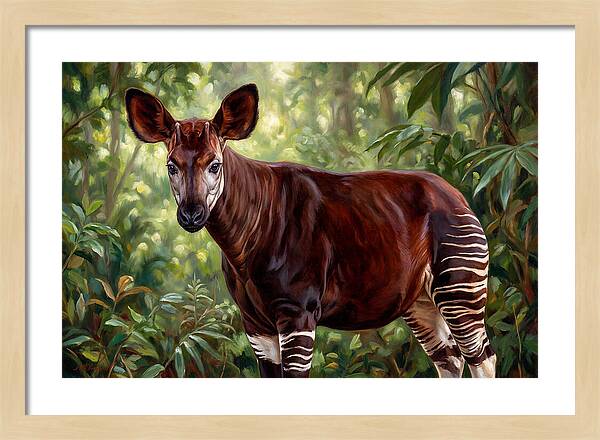 Okapi Among Tropical Foliage