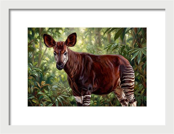 Okapi Among Tropical Foliage