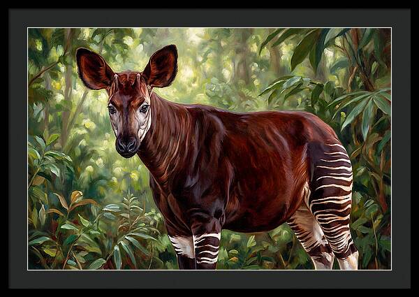 Okapi Among Tropical Foliage
