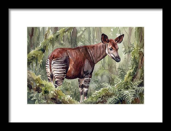 Okapi In Lush Greenery