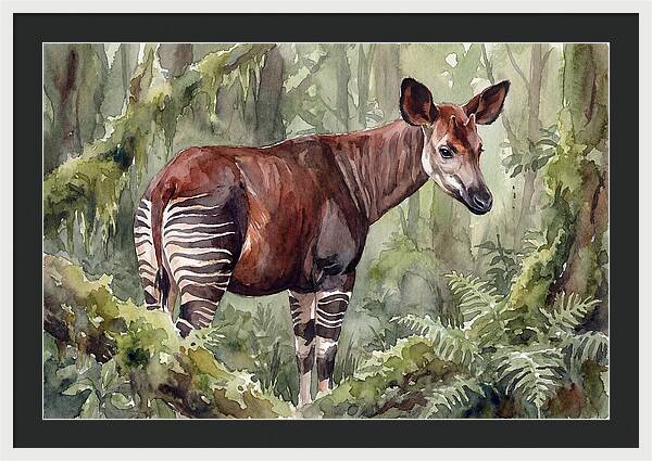 Okapi In Lush Greenery