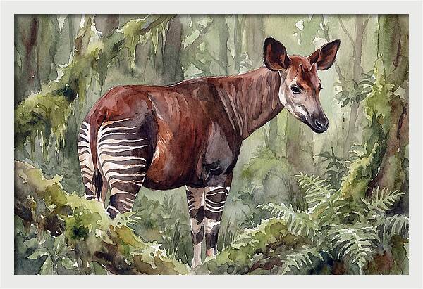 Okapi In Lush Greenery