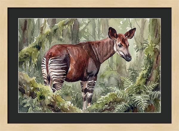 Okapi In Lush Greenery