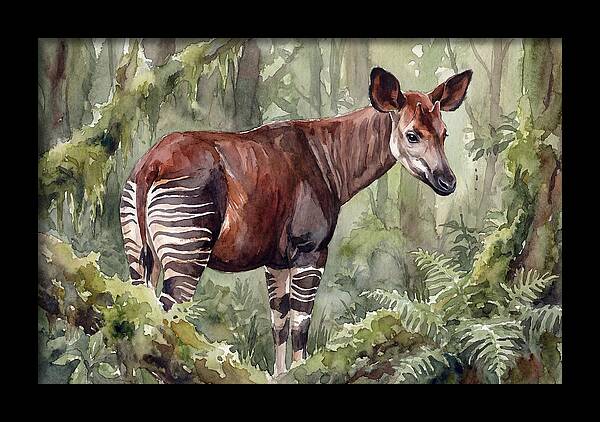 Okapi In Lush Greenery