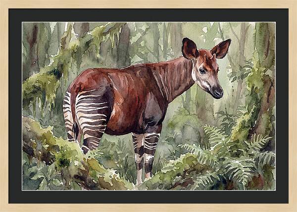Okapi In Lush Greenery