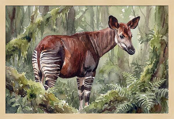 Okapi In Lush Greenery