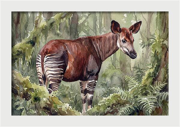 Okapi In Lush Greenery