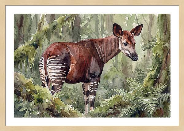 Okapi In Lush Greenery