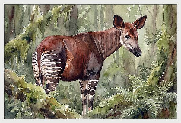 Okapi In Lush Greenery