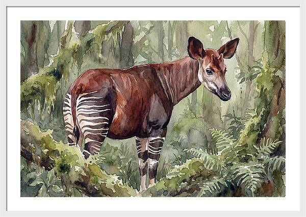 Okapi In Lush Greenery