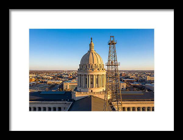 Oklahoma State Capitol And Oil Derrick