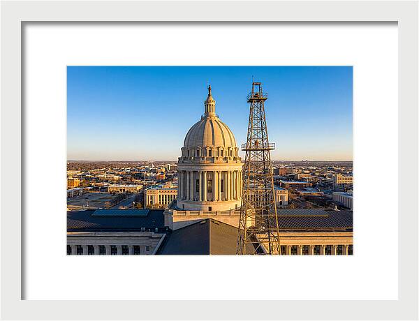 Oklahoma State Capitol And Oil Derrick