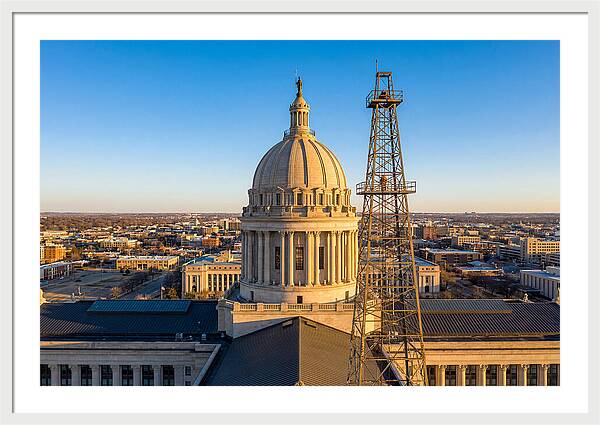 Oklahoma State Capitol And Oil Derrick