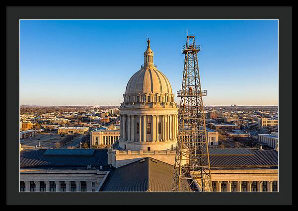 Oklahoma State Capitol And Oil Derrick