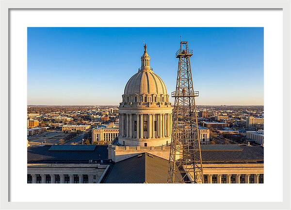Oklahoma State Capitol And Oil Derrick