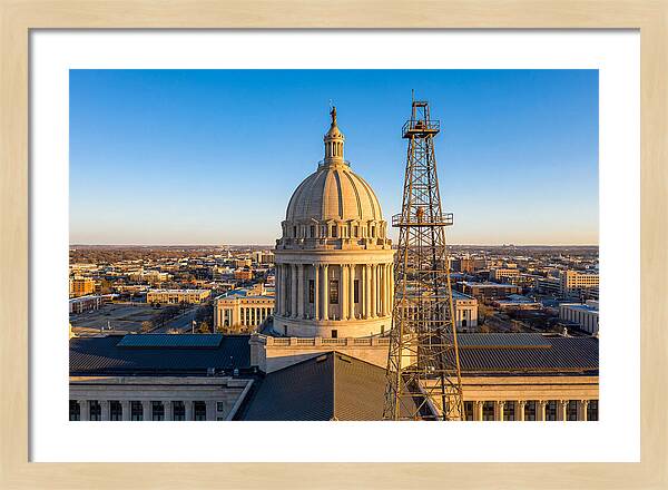 Oklahoma State Capitol And Oil Derrick