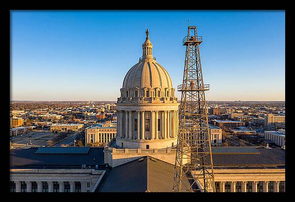 Oklahoma State Capitol And Oil Derrick