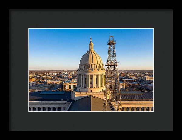 Oklahoma State Capitol And Oil Derrick