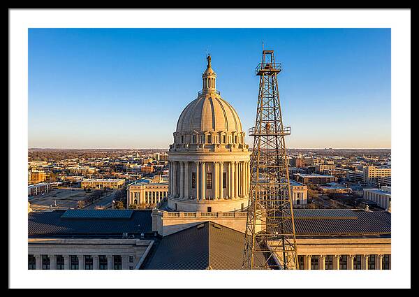 Oklahoma State Capitol And Oil Derrick