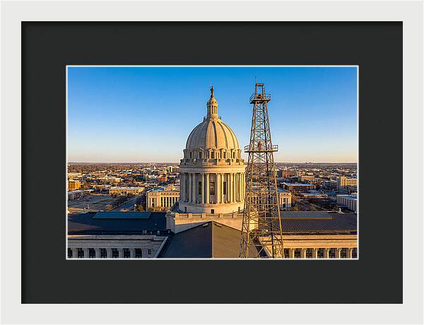 Oklahoma State Capitol And Oil Derrick