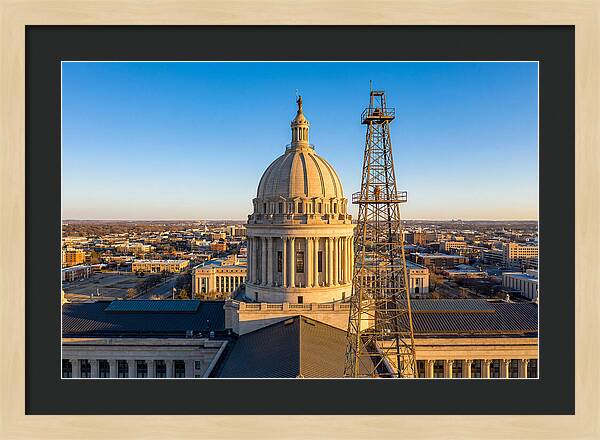 Oklahoma State Capitol And Oil Derrick