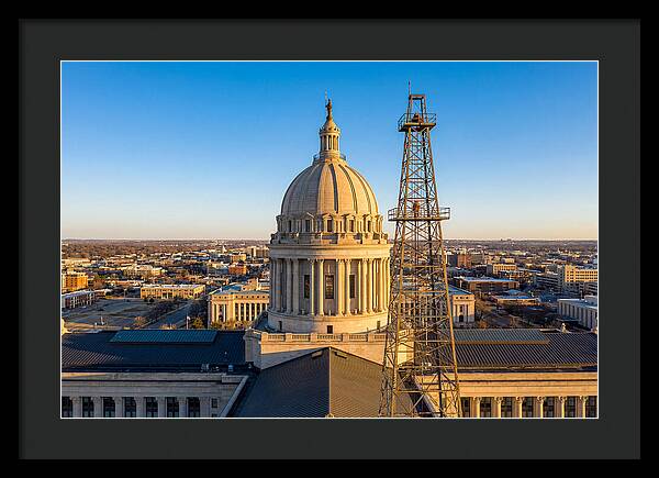 Oklahoma State Capitol And Oil Derrick