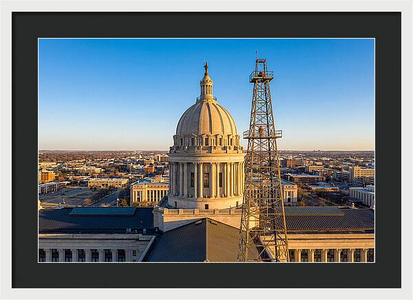 Oklahoma State Capitol And Oil Derrick