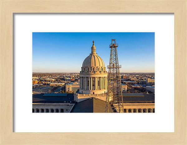Oklahoma State Capitol And Oil Derrick