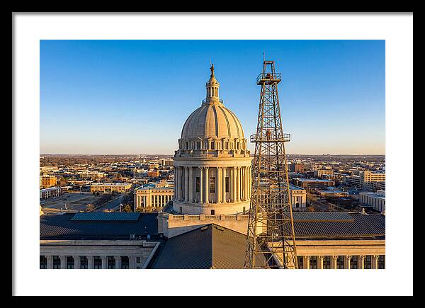 Oklahoma State Capitol And Oil Derrick