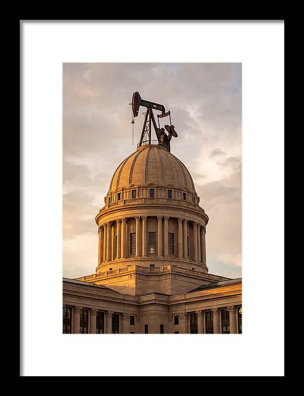 Oklahoma State Capitol With Oil Derrick