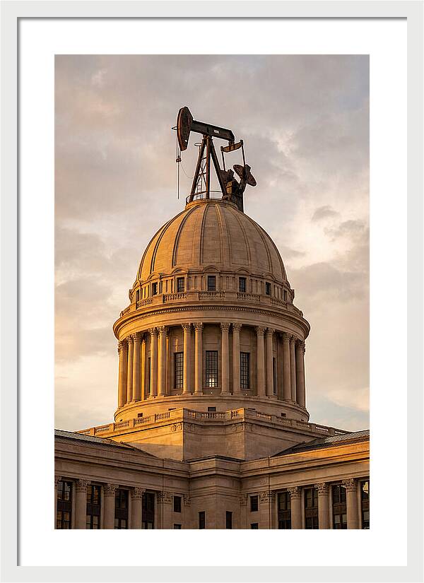 Oklahoma State Capitol With Oil Derrick