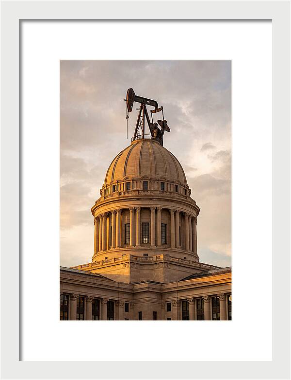 Oklahoma State Capitol With Oil Derrick