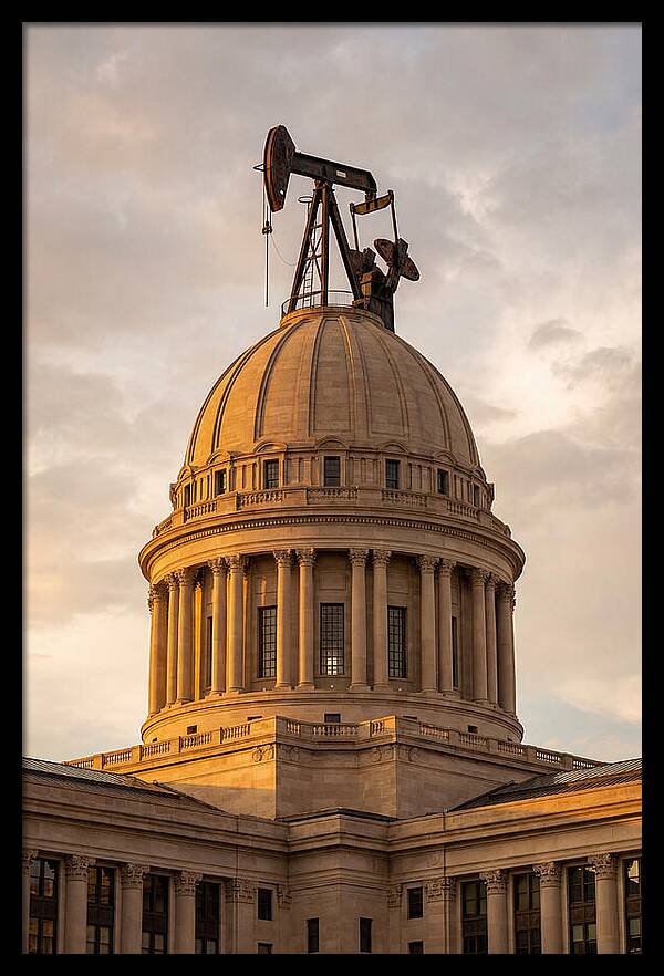 Oklahoma State Capitol With Oil Derrick