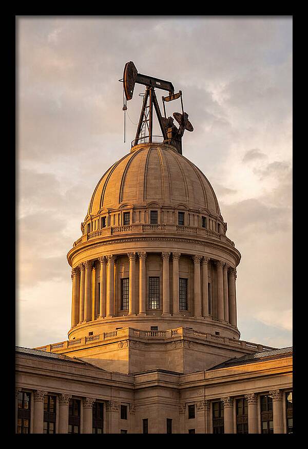 Oklahoma State Capitol With Oil Derrick