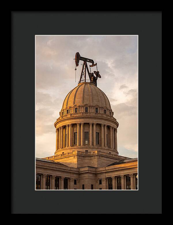 Oklahoma State Capitol With Oil Derrick
