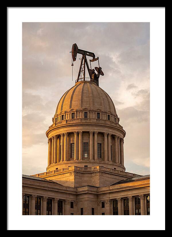 Oklahoma State Capitol With Oil Derrick
