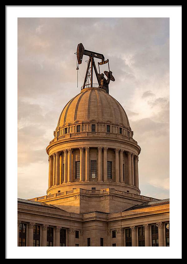 Oklahoma State Capitol With Oil Derrick