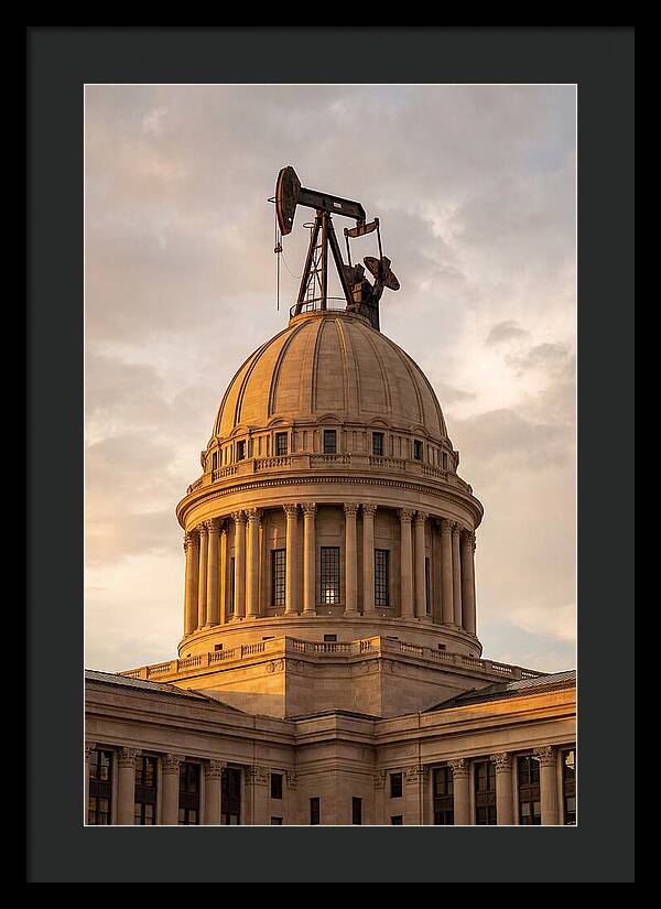 Oklahoma State Capitol With Oil Derrick