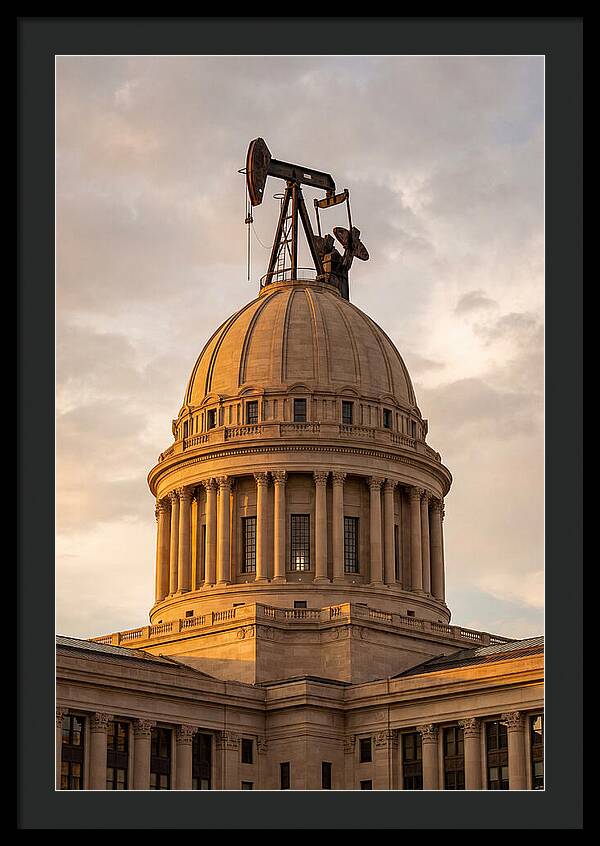 Oklahoma State Capitol With Oil Derrick