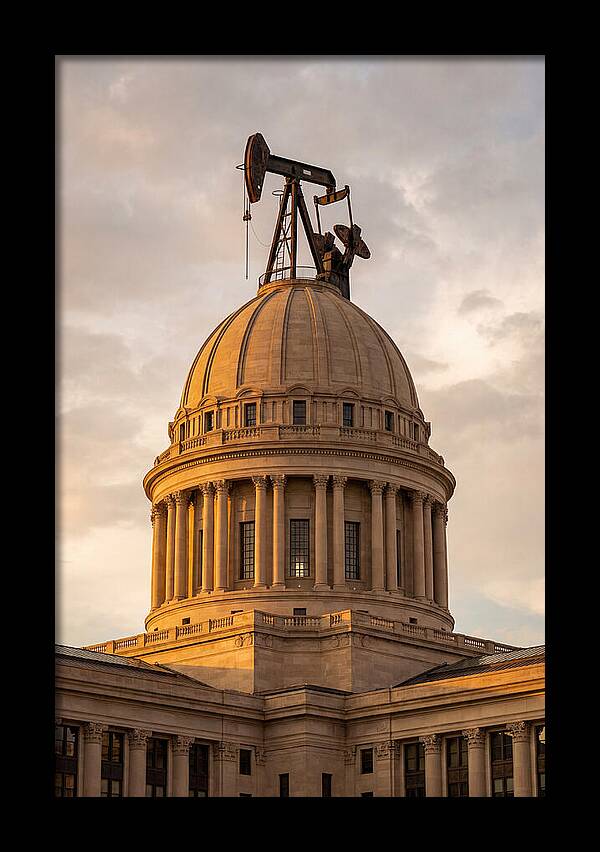 Oklahoma State Capitol With Oil Derrick